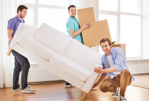 Boxes and furniture representing a cubic-yard based moving quote