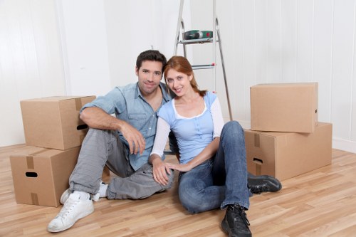 Office relocation scene showing same day removals in Maidavale for business equipment and furniture