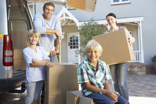 Professional van loading scene for Maidavale moving support