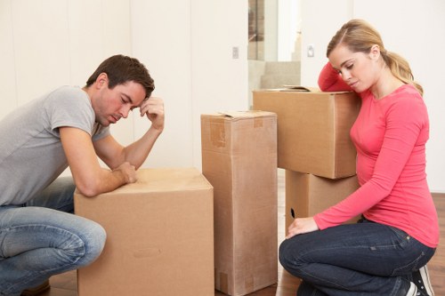 Prepared packed boxes ready for a Maida Vale moving van