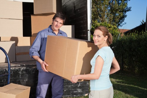 Professional team managing a student move in Maidavale